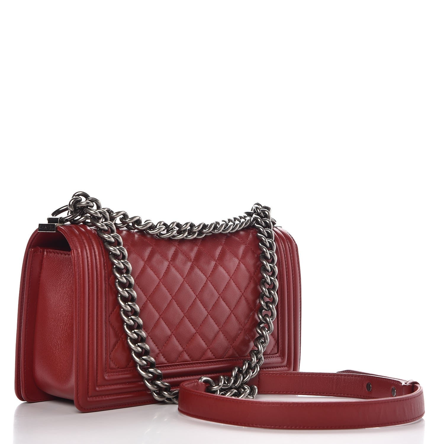 Chanel Lambskin Quilted Medium Boy Flap Red 3 of 8