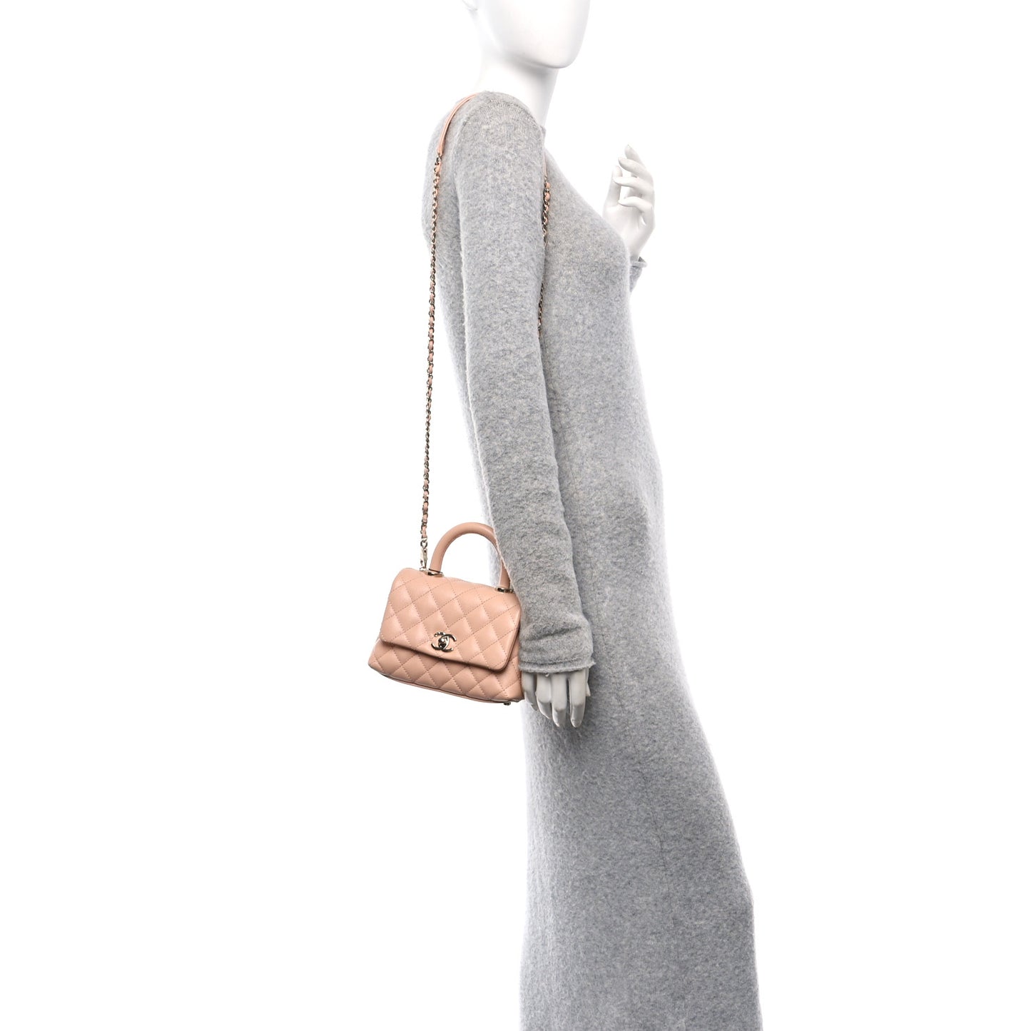 Caviar Quilted Extra Mini Coco Handle Flap Light Pink