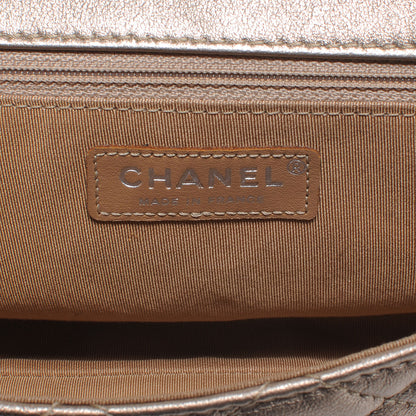 Chanel Calfskin Quilted Roll Clutch Metallic Gold 5 of 8