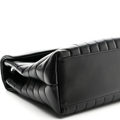Saint Laurent Calfskin Y Quilted Monogram Monochrome Medium Loulou Chain Satchel Black 10 of 11