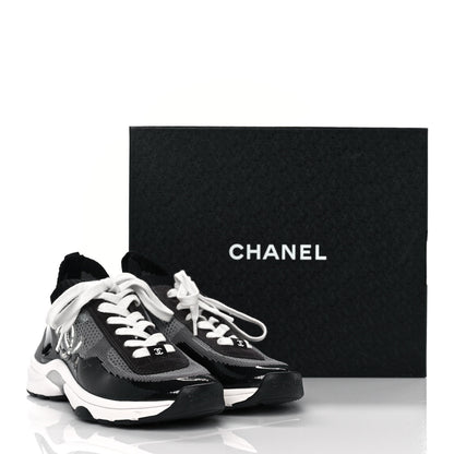 Chanel Mesh Suede Fabric Womens CC Sneakers 39 Grey White Black 8 of 8