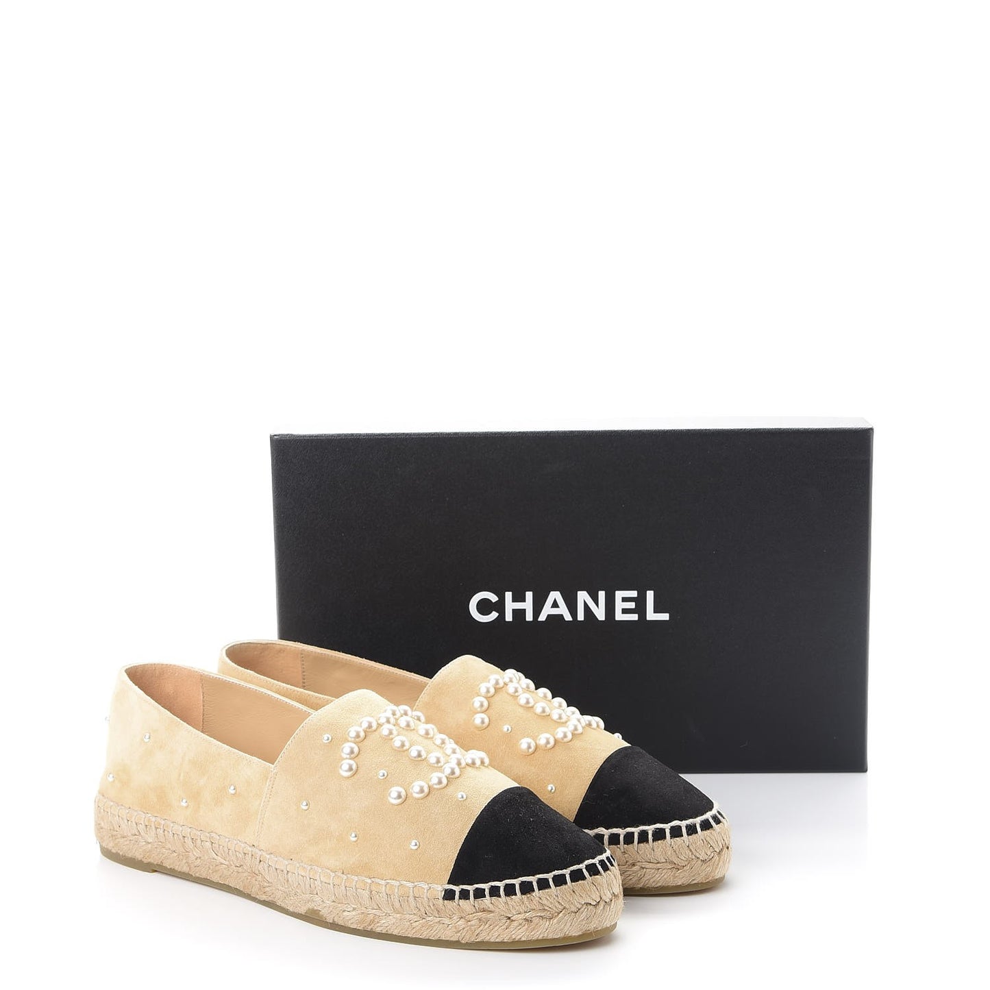 Suede Pearl CC Espadrilles 40 Beige Black