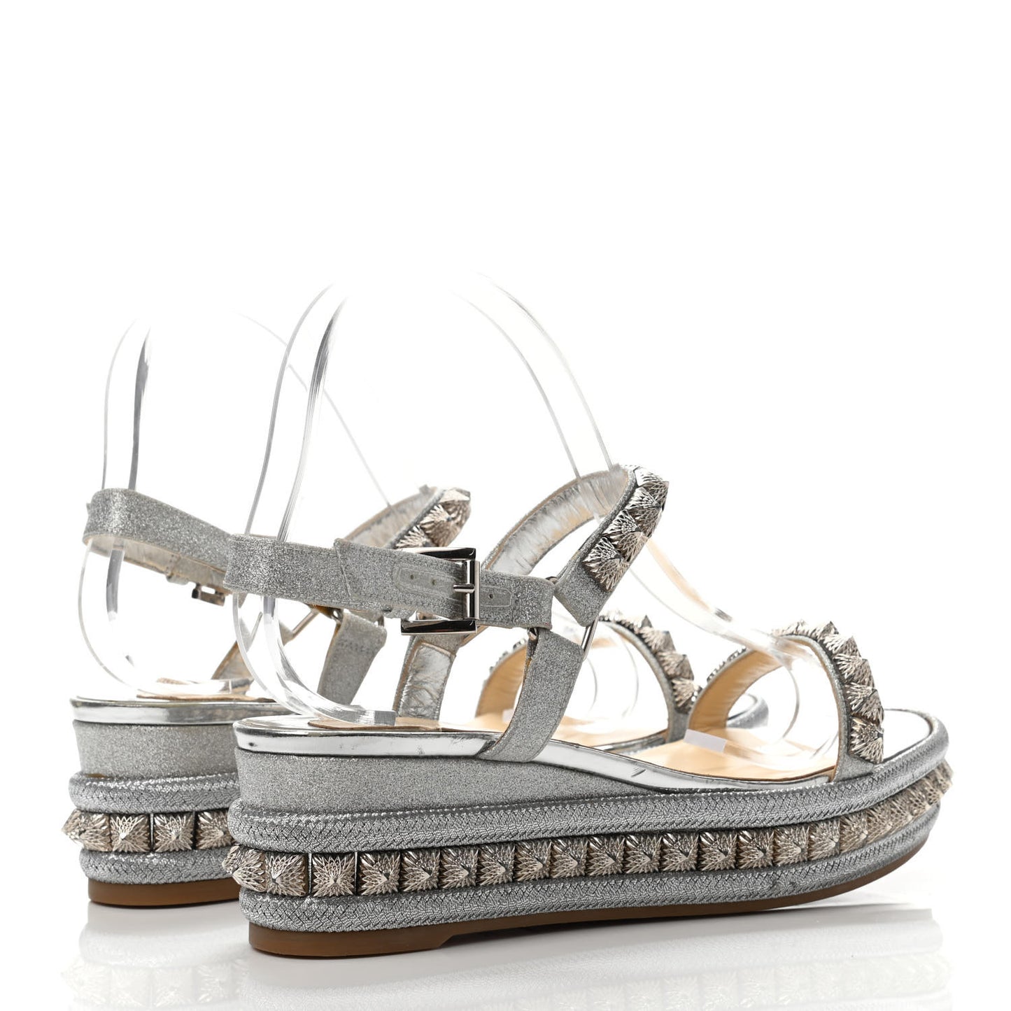 Glitter Pira Ryad 60 Platform Sandals 38 Silver