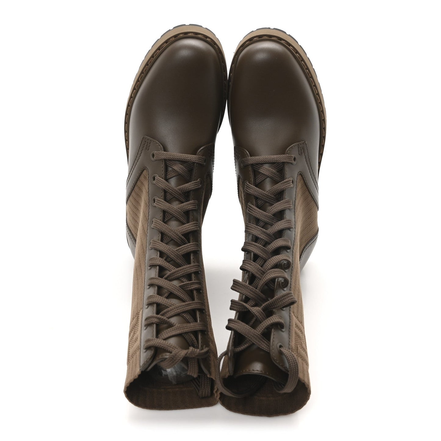 Vitello Stretch Fabric FF Rockoko Biker Boots 37 Maya Chocolate