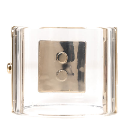 Chanel Resin Crystal CC Cuff Light Gold 3 of 4