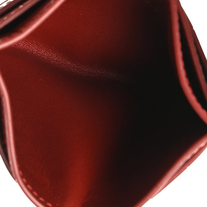 Chanel Calfskin Crocodile Embossed Crococo Card Holder Burgundy 5 of 10