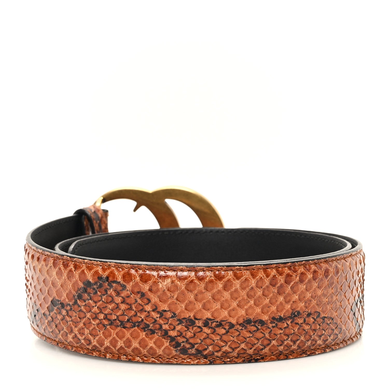 Gucci Snakeskin Double G 40mm Belt 80 32 Brown 2 of 4