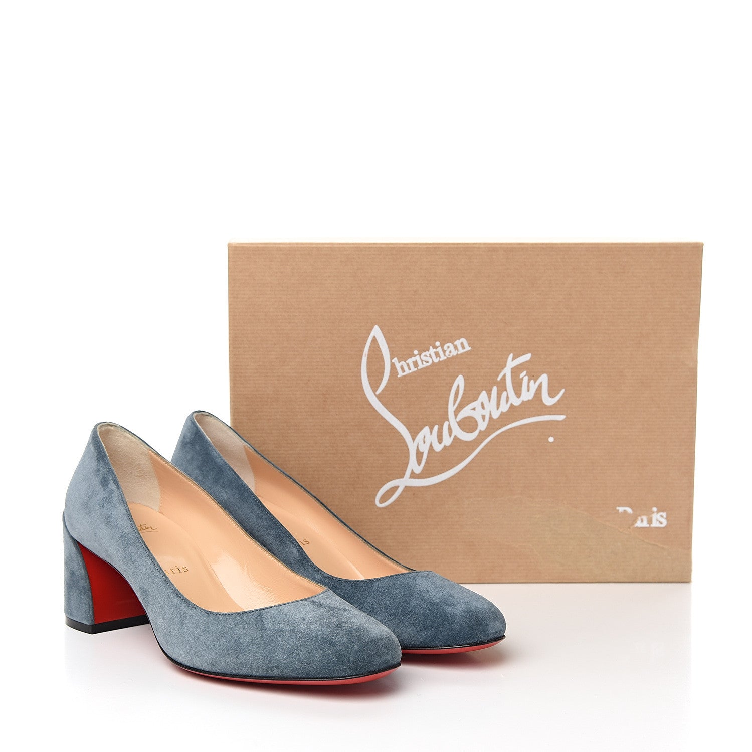 Christian Louboutin Veau Velours Miss Sab 55 Pumps 36.5 Tempete 8 of 8