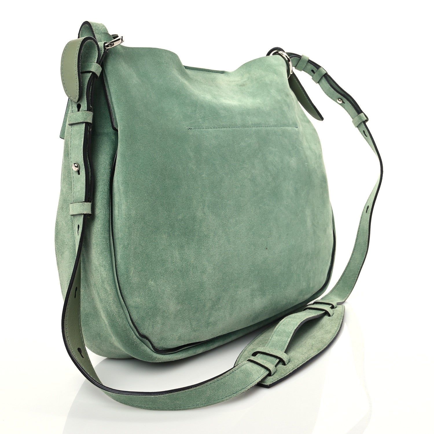 Salvatore Ferragamo Suede Reverse Hobo Nymph Green 2 of 9