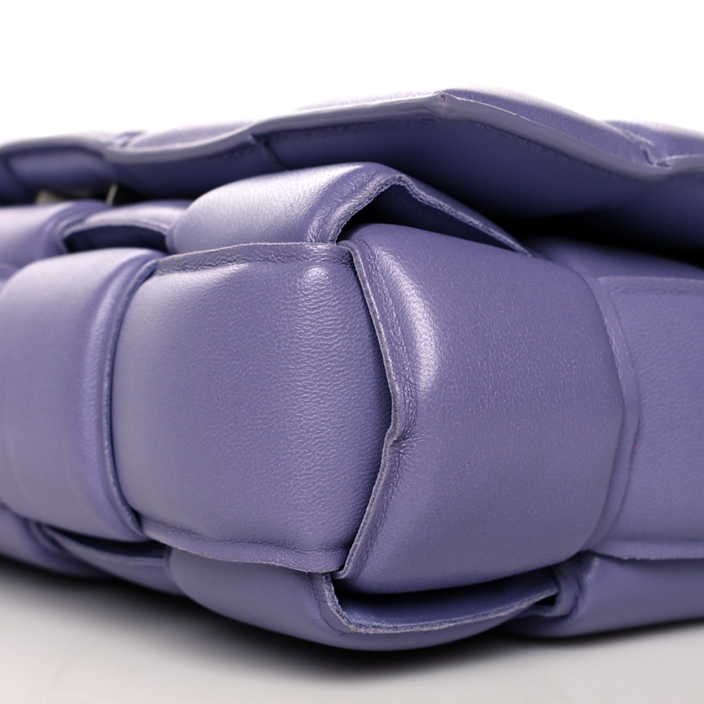 Lambskin Maxi Intreccio Padded Chain Cassette Crossbody Bag Lavender