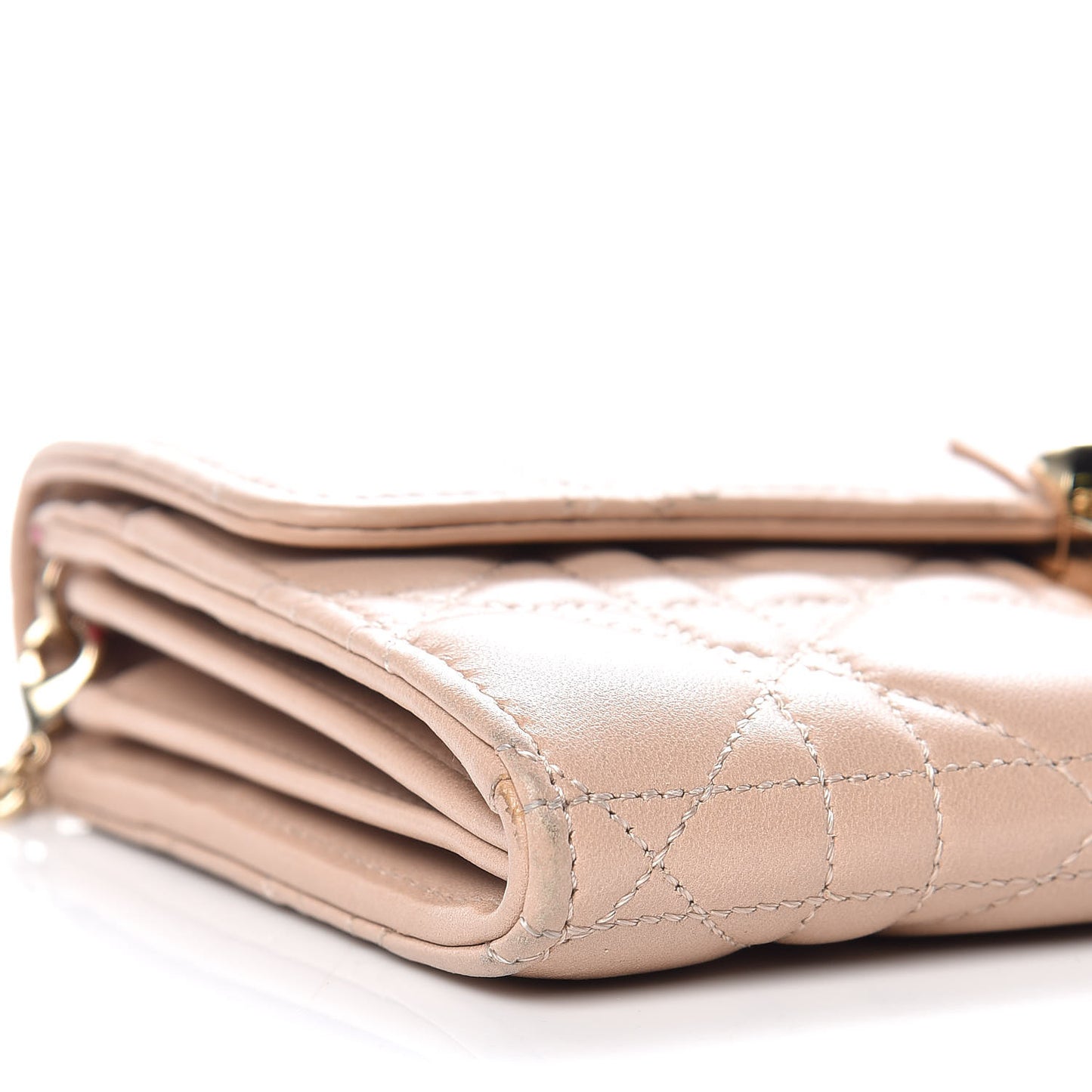 Lambskin Cannage Rendezvous Wallet Nude