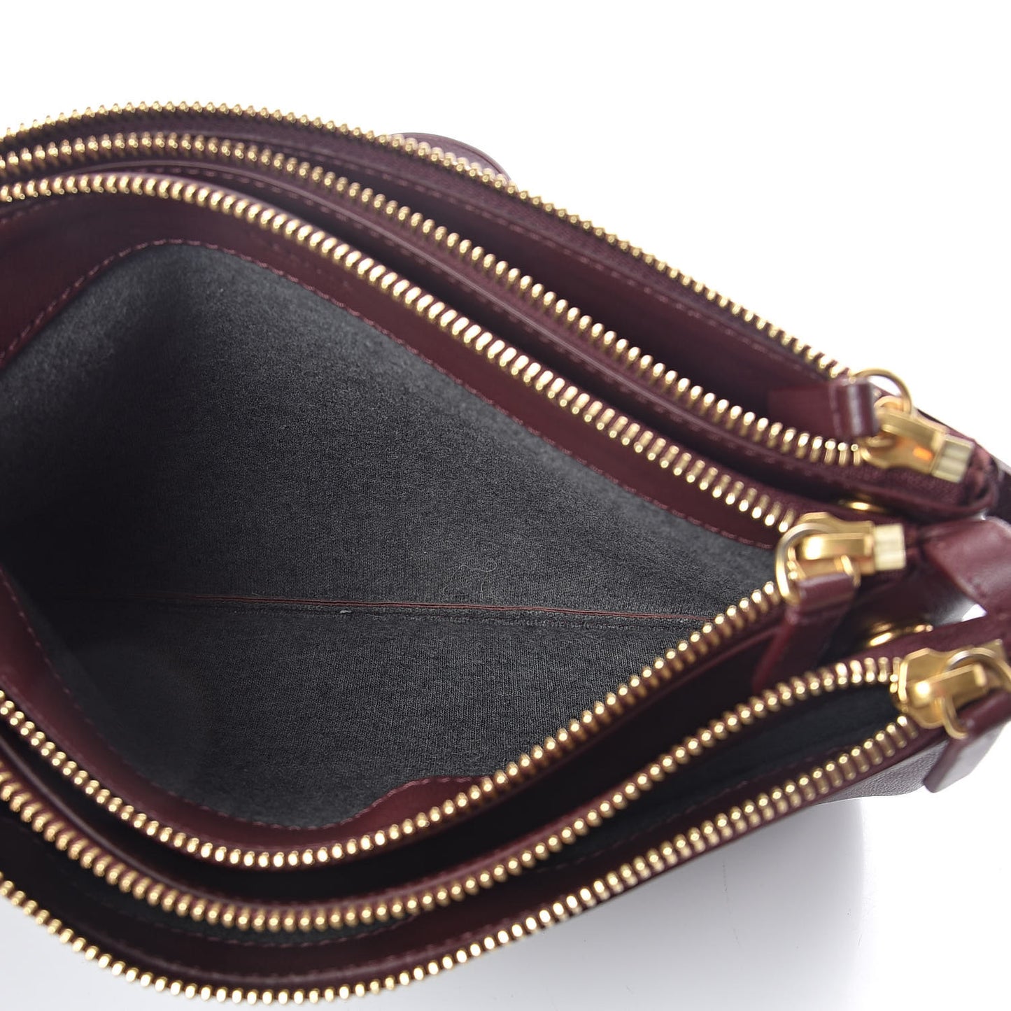 Lambskin Large Trio Crossbody Bag Burgundy