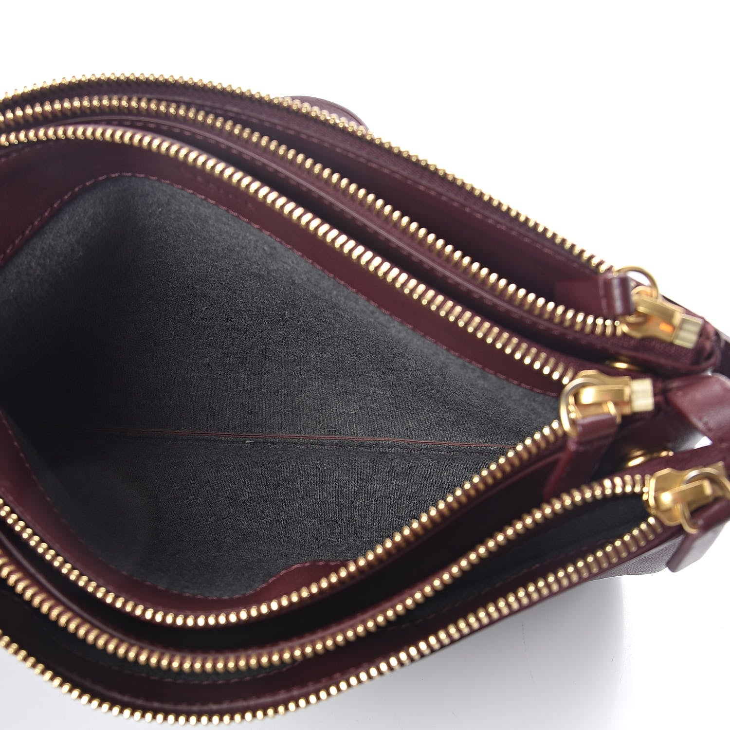 Celine Lambskin Large Trio Crossbody Bag Burgundy 5 of 11