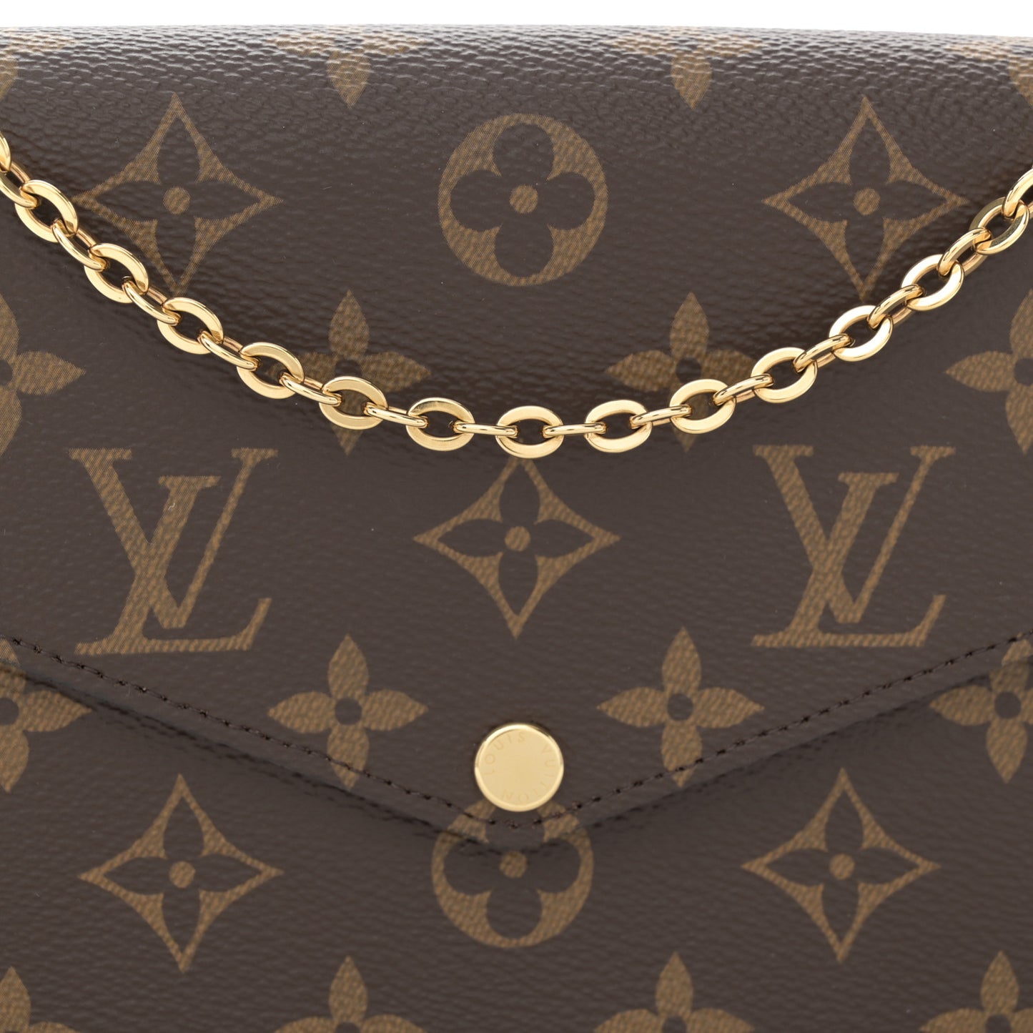 Monogram Pochette Felicie Chain Wallet Fuchsia