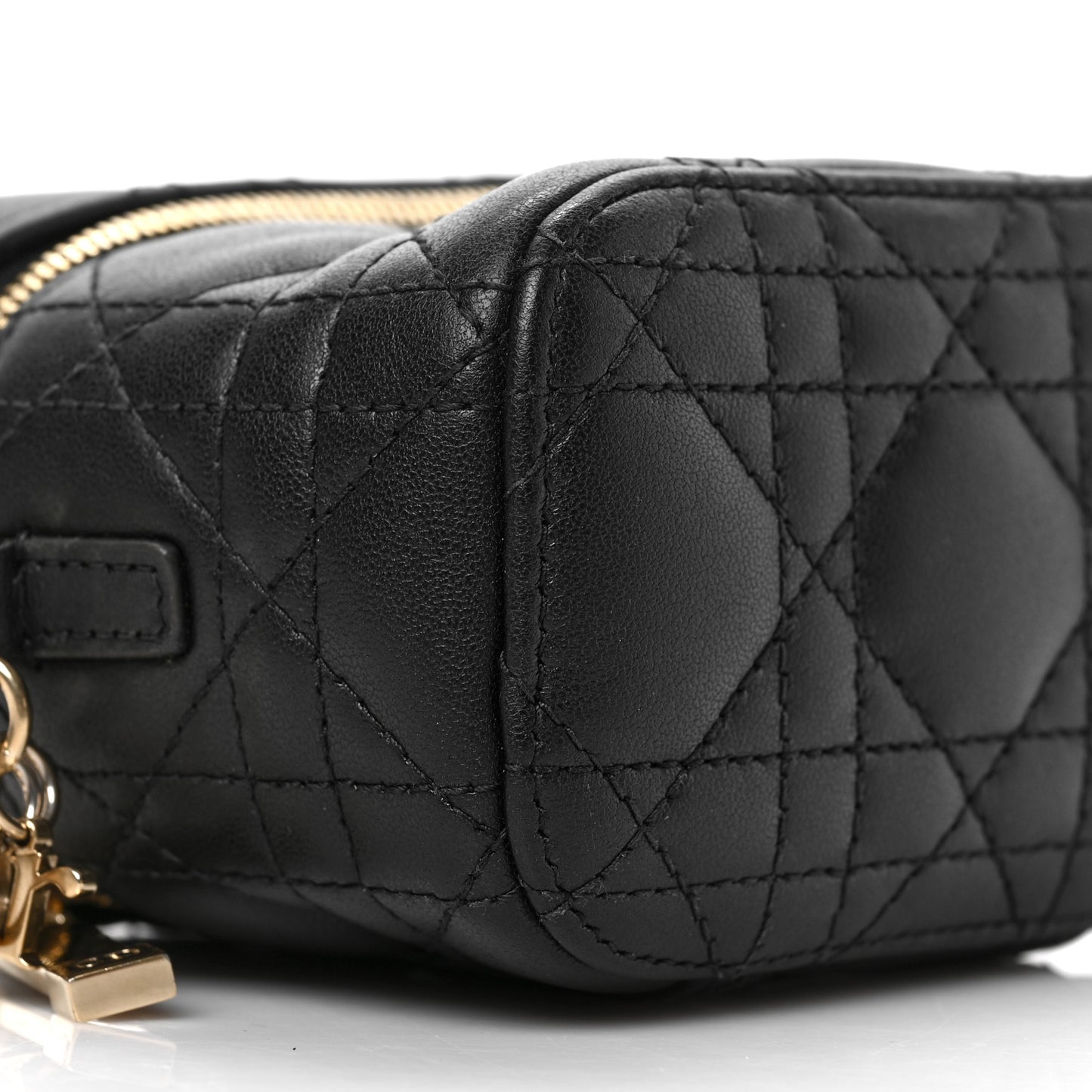 Lambskin Cannage Micro Lady Dior Vanity Case Black