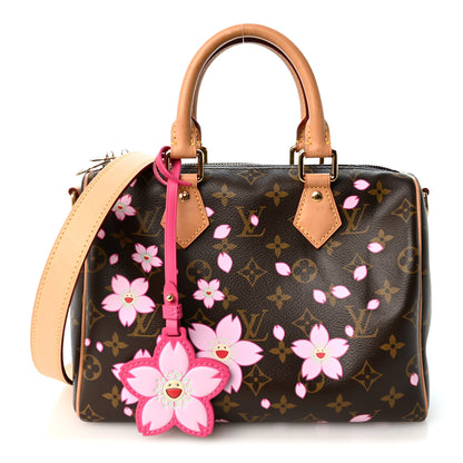 Louis Vuitton LV X TM Monogram Cherry Blossom Speedy Bandouliere 25 Sakura Brown 1 of 9