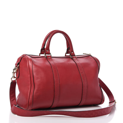 Gucci Calfskin Microguccissima Trim Medium Boston Raspberry Red 3 of 10