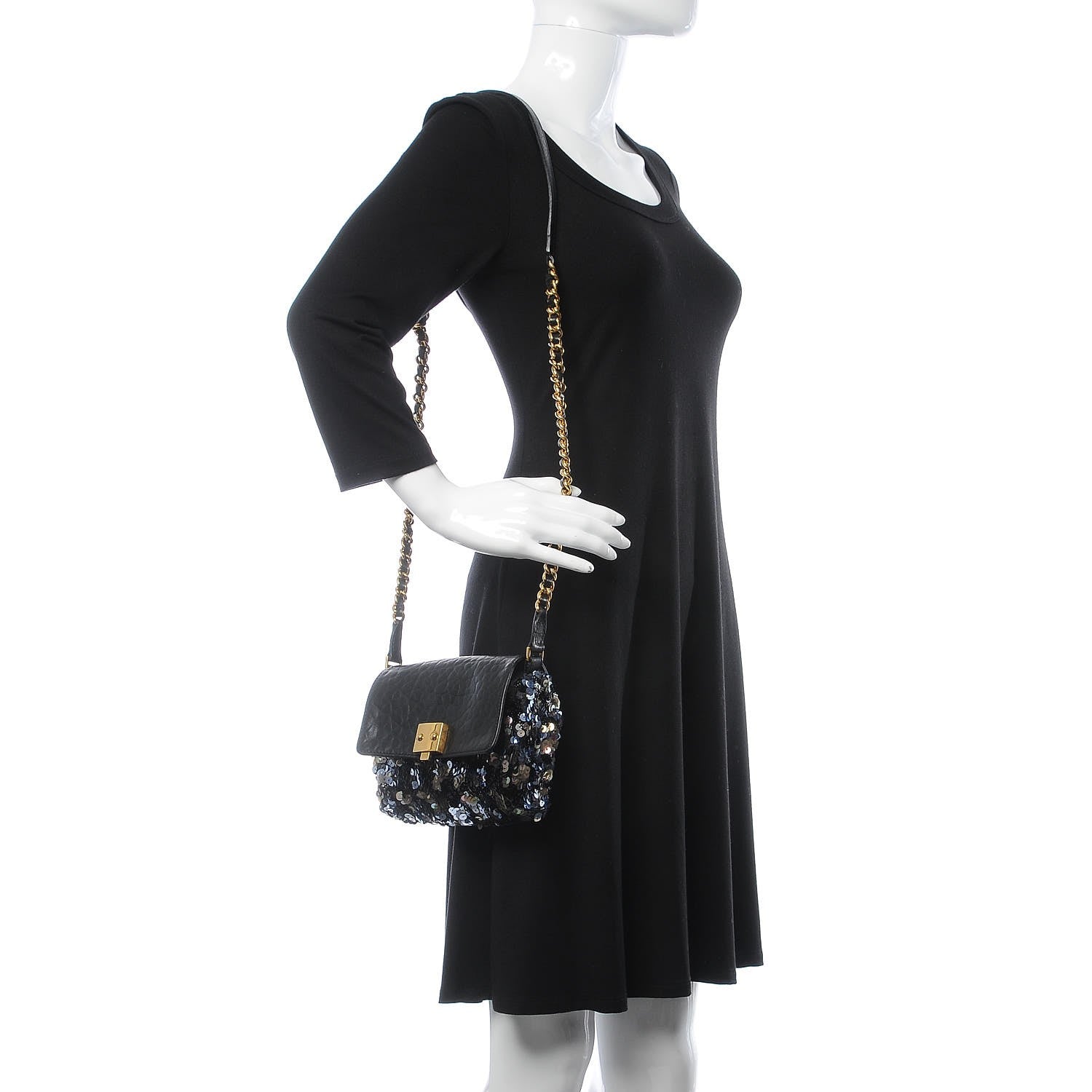 Marc Jacobs Sequins Tweed Mini Debbie Crossbody Bag Black 2 of 9