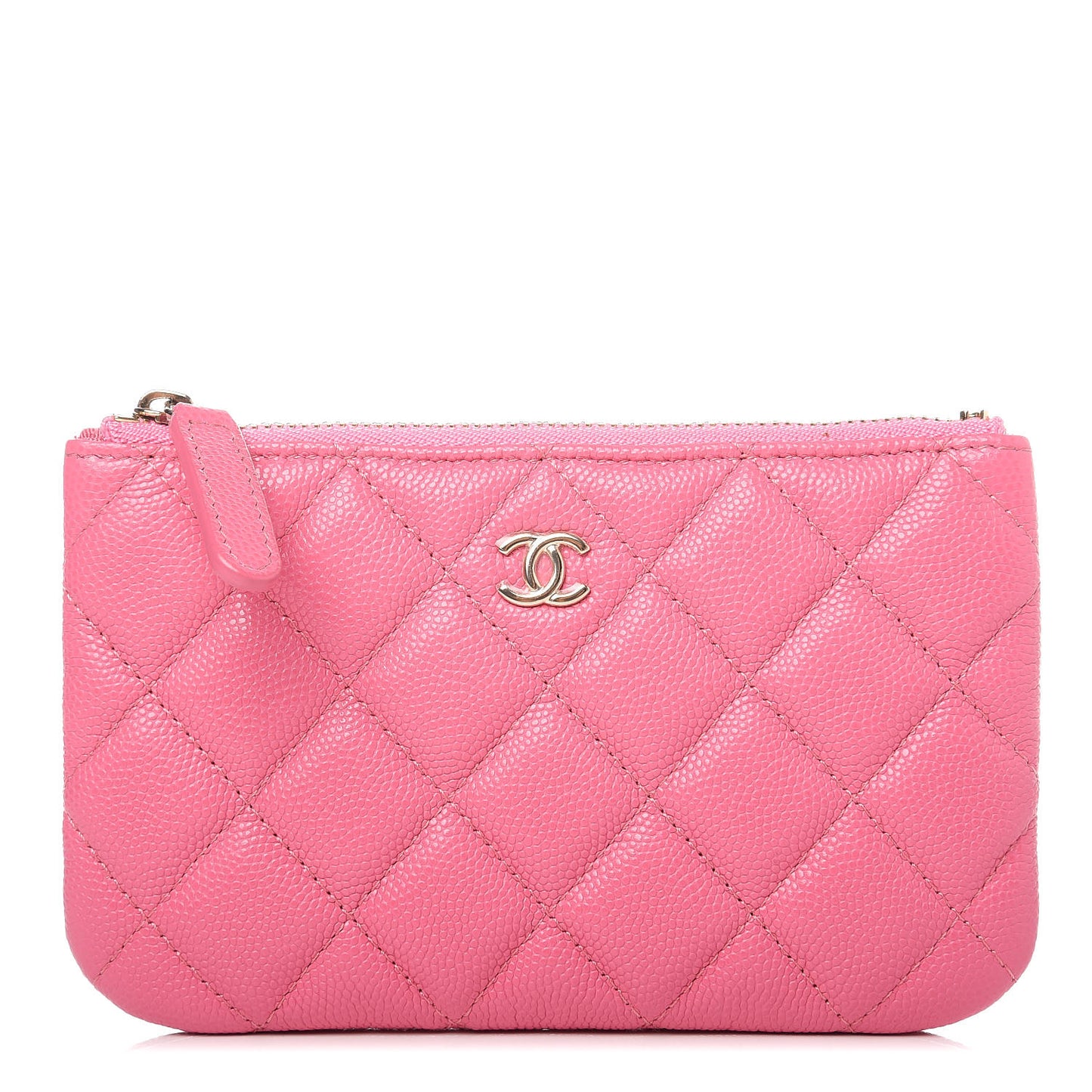 Caviar Quilted Small Cosmetic Case Pink