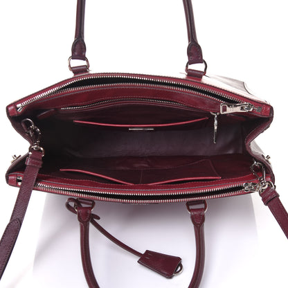 Prada Saffiano Bi-Color Medium Galleria Double Zip Tote Cerise Granato 6 of 11