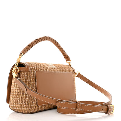 Burberry Raffia Calfskin TB Note Crossbody Bag Natural 3 of 10