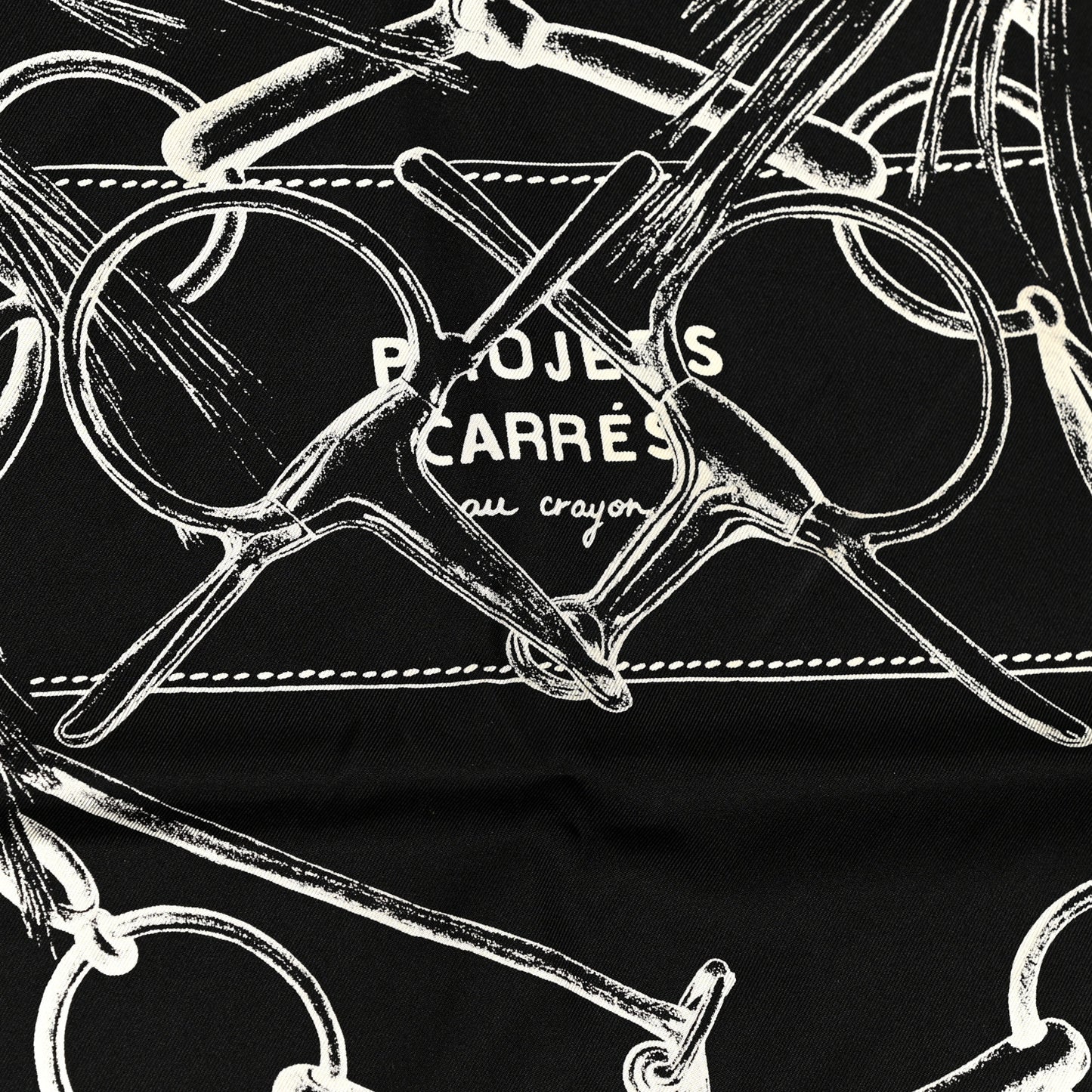 Silk Projets Carres Scarf 90 Black White