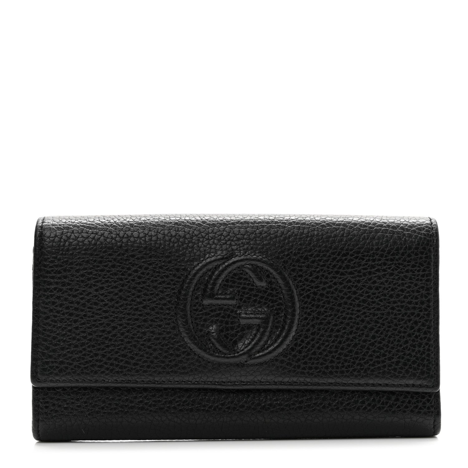 Gucci Pebbled Calfskin Large Soho Continental Wallet Black 1 of 7