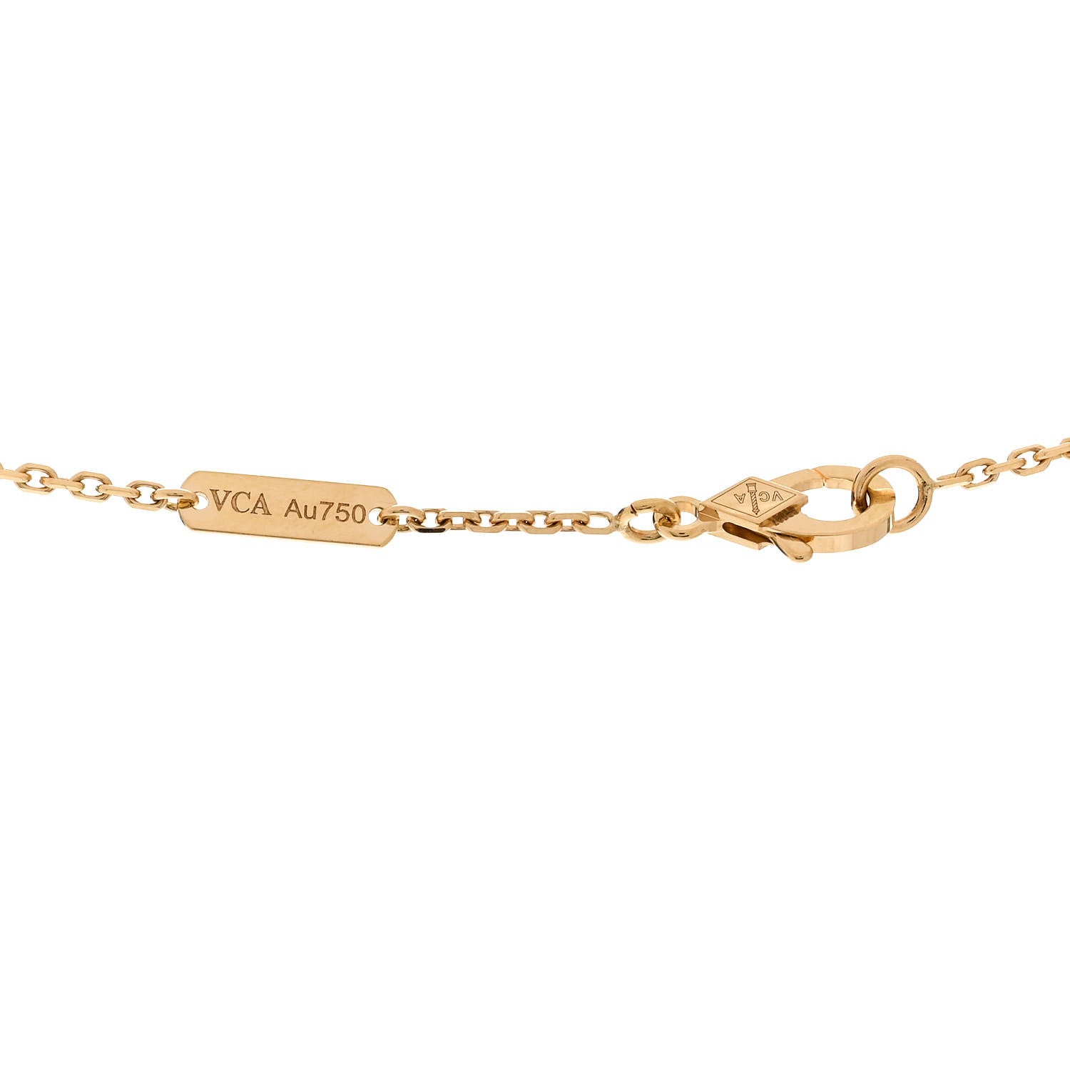 Van Cleef & Arpels 18K Yellow Gold Mother of Pearl Vintage Alhambra Pendant Necklace 6 of 6