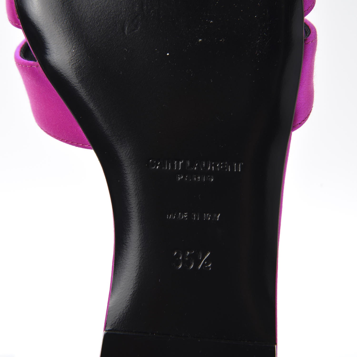 Saint Laurent Silk Tribute 05 Slide Sandals 35.5 Fushia Flash 9 of 11