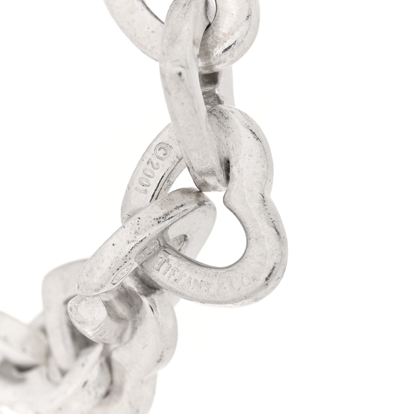 Sterling Silver 18K Yellow Gold Heart Links Bracelet