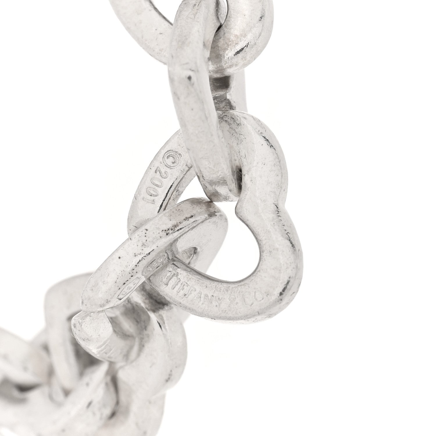 Tiffany Sterling Silver 18K Yellow Gold Heart Links Bracelet 3 of 3