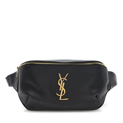 Saint Laurent Grain De Poudre Monogram Belt Bag Black 1 of 9
