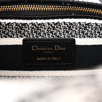 Christian Dior Canvas Embroidered Zodiac Toile De Jouy Medium Lady D-Lite White Black 6 of 13