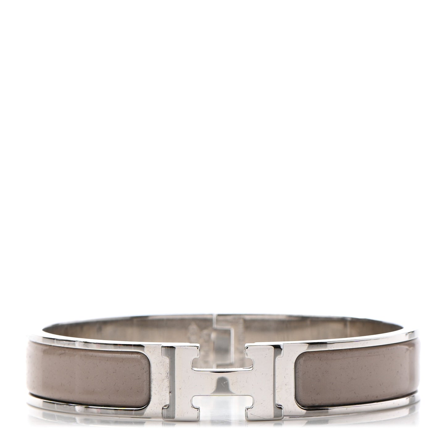 Enamel Narrow Clic Clac H Bracelet GM Marron Glace