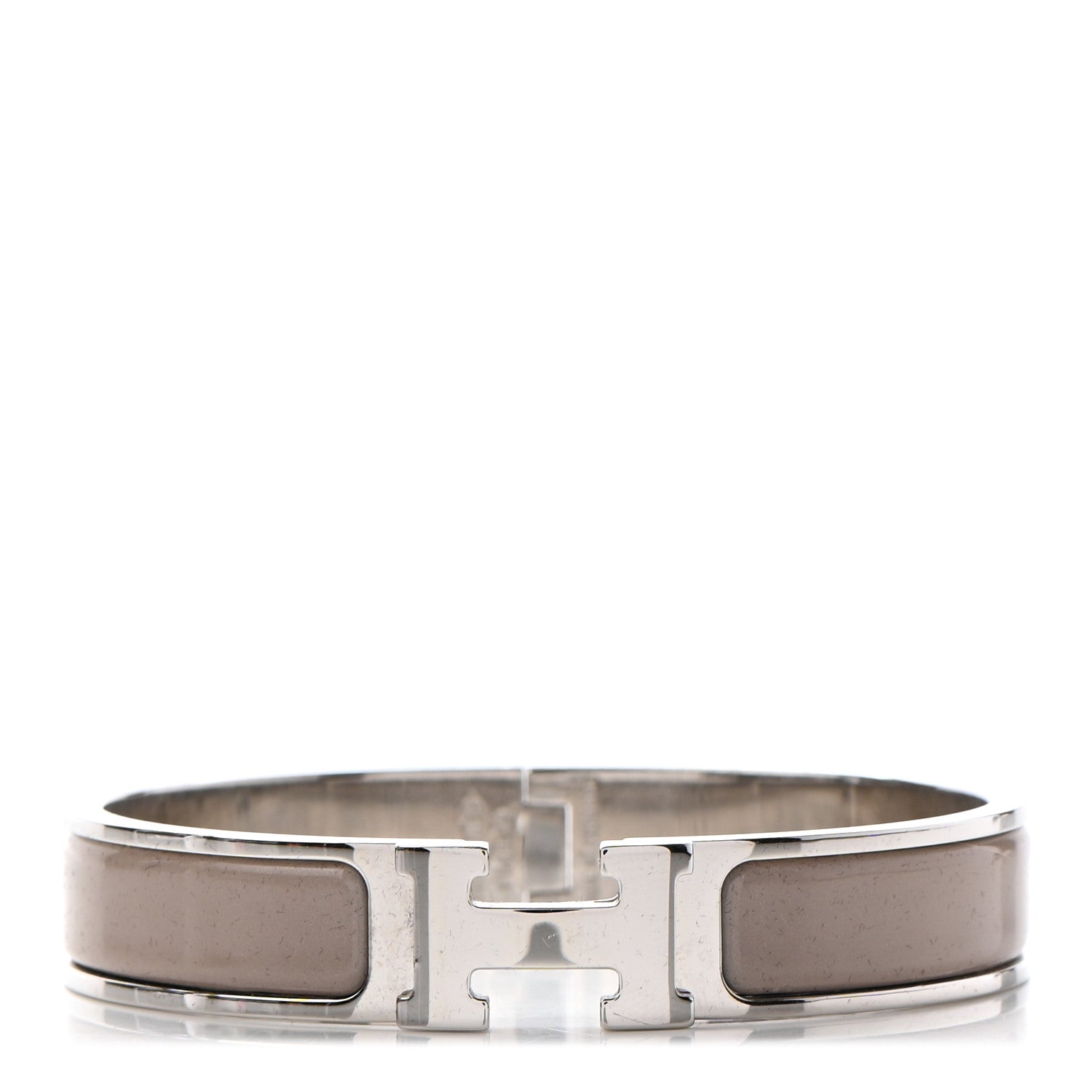 Hermes Enamel Narrow Clic Clac H Bracelet GM Marron Glace 1 of 6