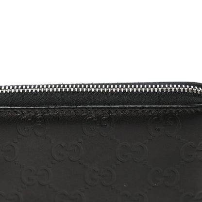 Gucci Guccissima Large Twins Zip Around Wallet Black 10 of 11
