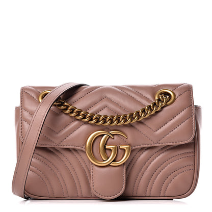 Gucci Calfskin Matelasse Mini GG Marmont Shoulder Bag Porcelain Rose 1 of 10