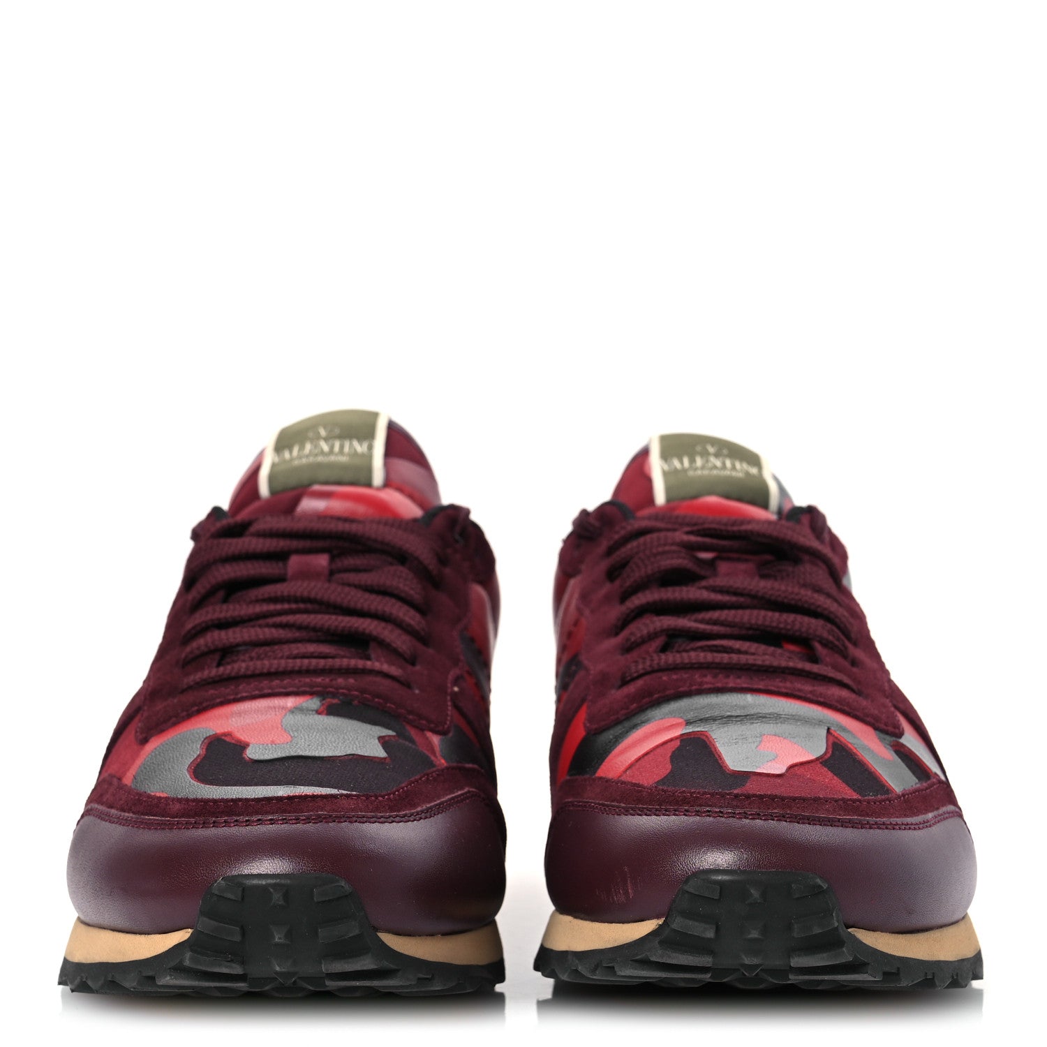 Valentino Garavani Nappa Suede Camouflage Mens Rockrunner Sneakers 45 Rubin Scarlet 3 of 14