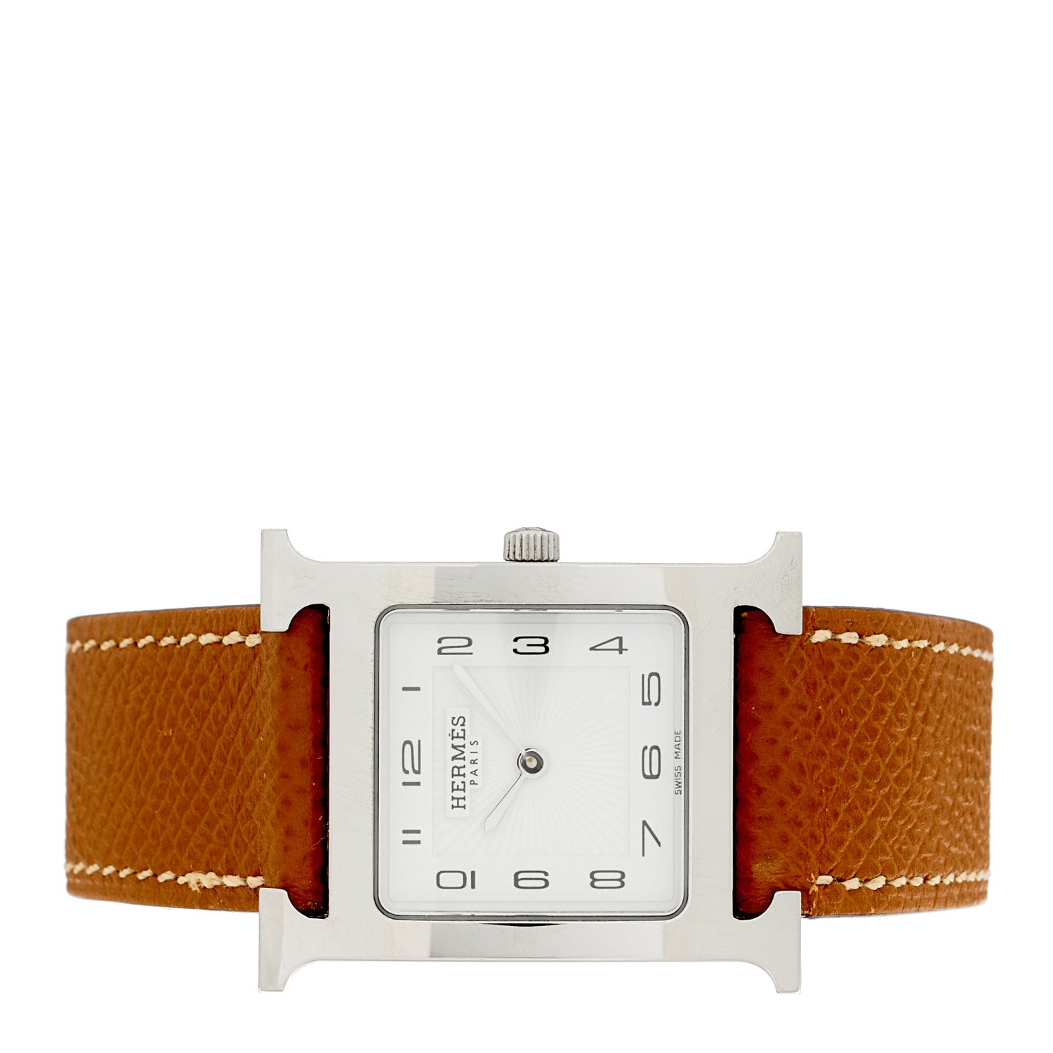Hermes Stainless Steel Epsom 26mm Heure H Hour Quartz Watch Gold 2 of 4