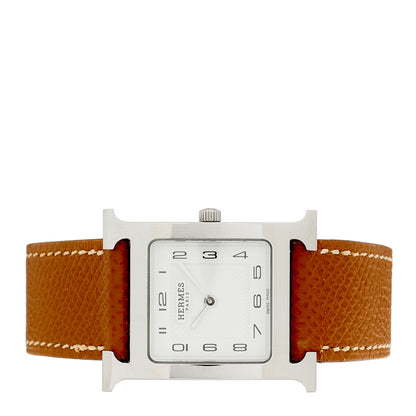 Hermes Stainless Steel Epsom 26mm Heure H Hour Quartz Watch Gold 2 of 4