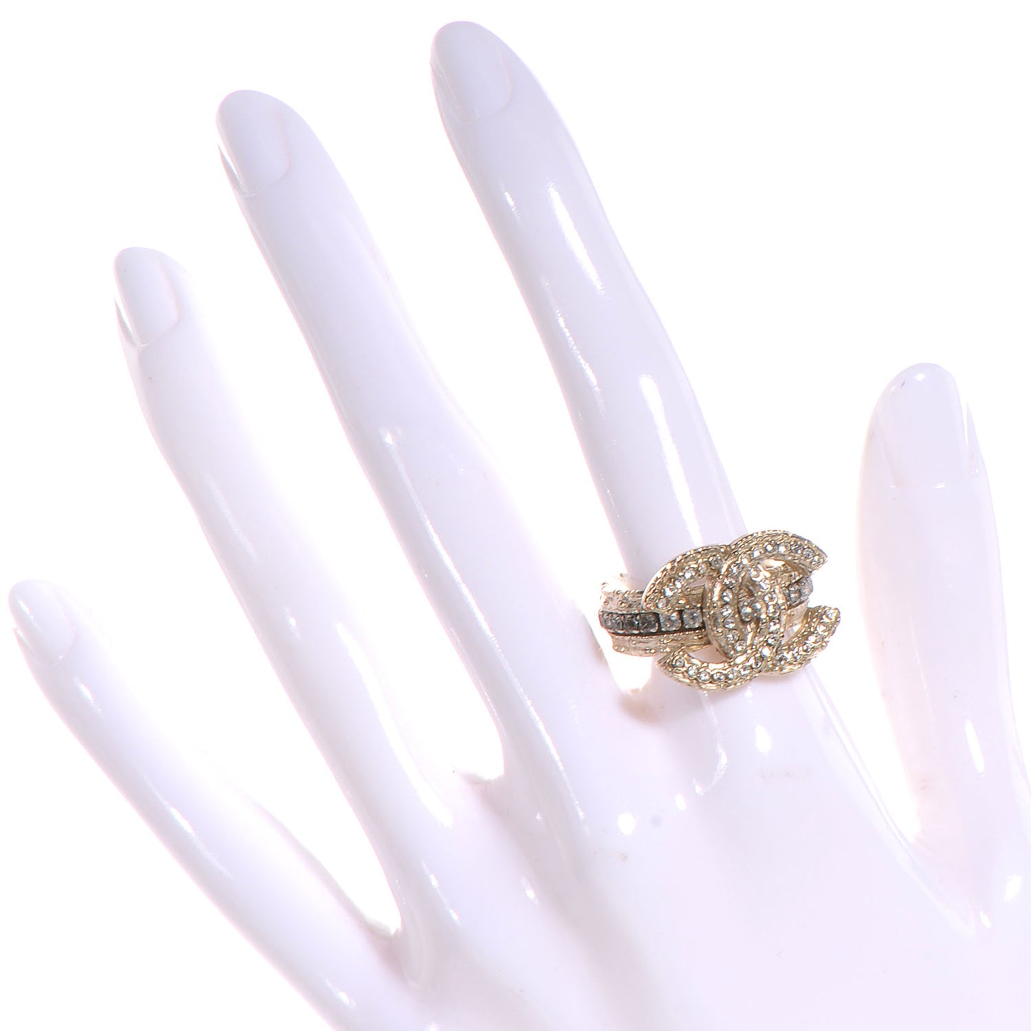 Paris Byzance Crystal CC Ring 6.5 Gold