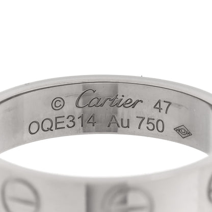 Cartier 18K White Gold 3.5mm LOVE Wedding Band Ring 47 4 4 of 5
