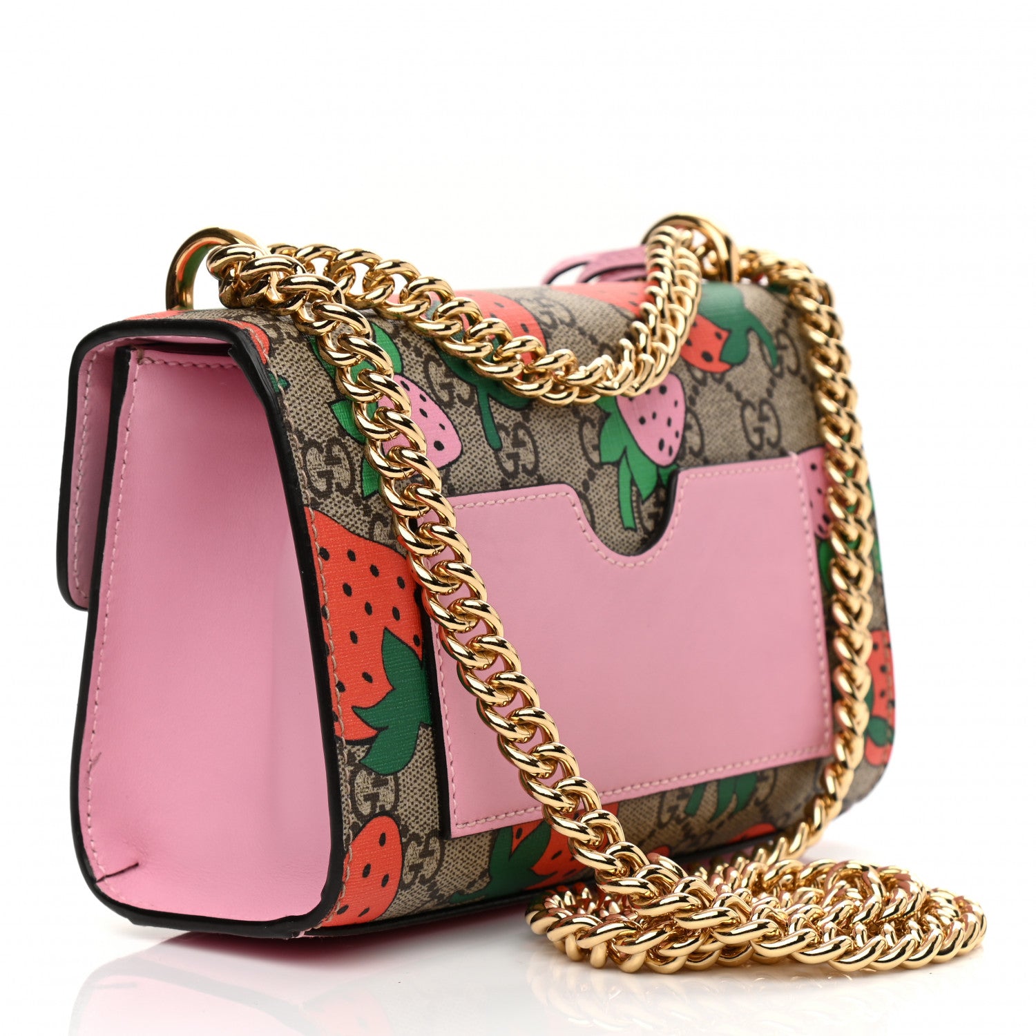 Gucci GG Supreme Monogram Strawberry Small Padlock Shoulder Bag 3 of 11
