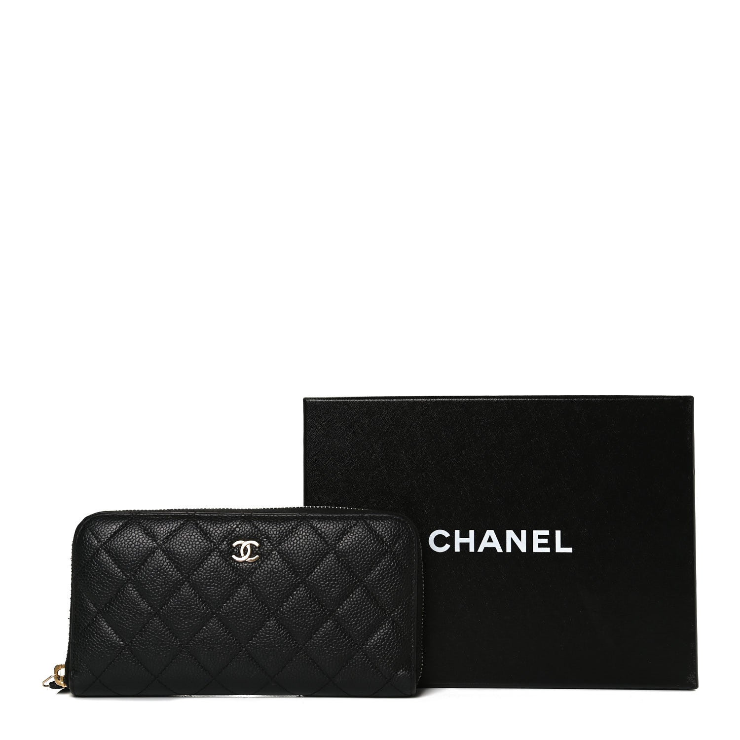 Chanel Caviar Quilted Large Gusset Zip Around Wallet Black 13 of 13