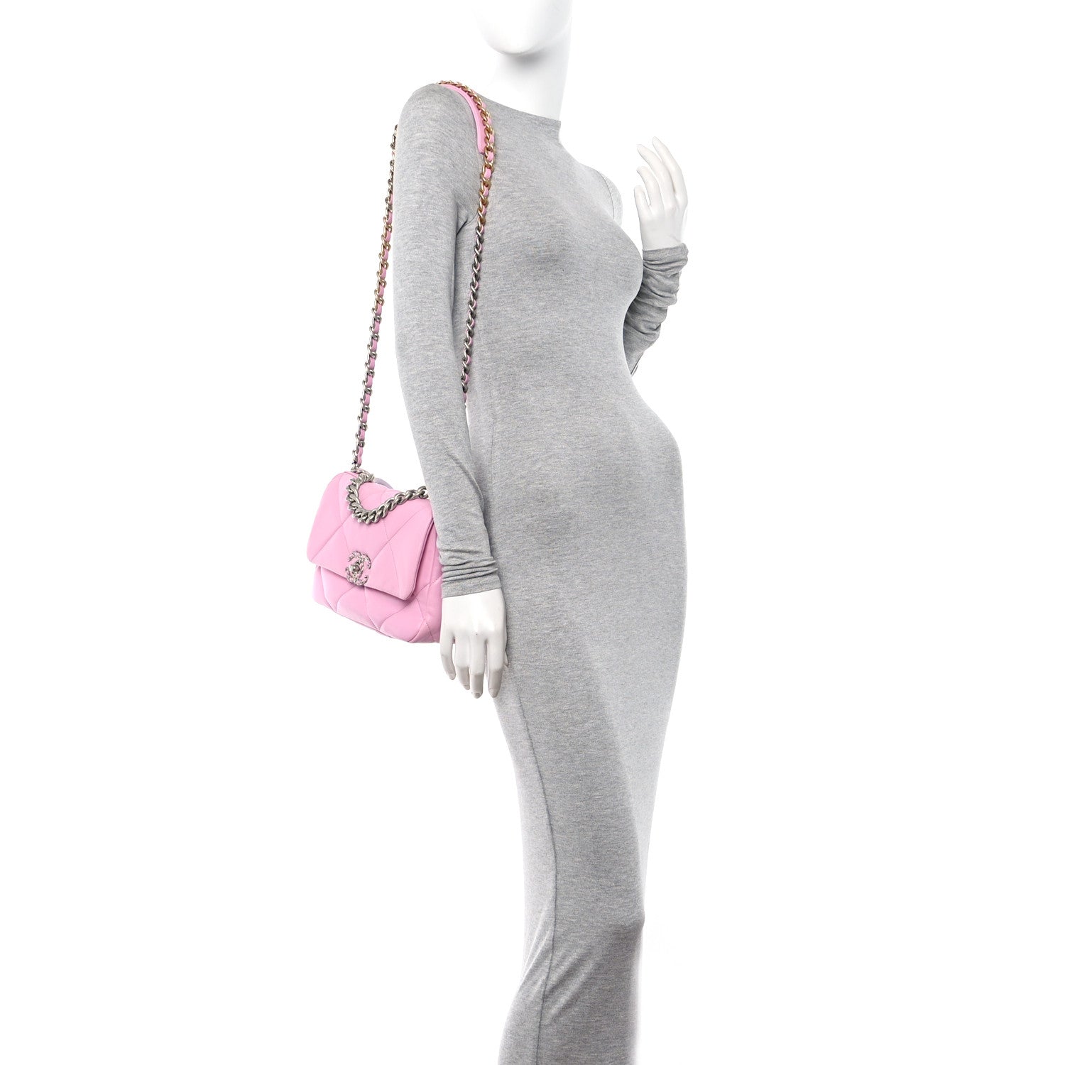 Chanel Lambskin Quilted Medium Chanel 19 Flap Pink 2 of 10