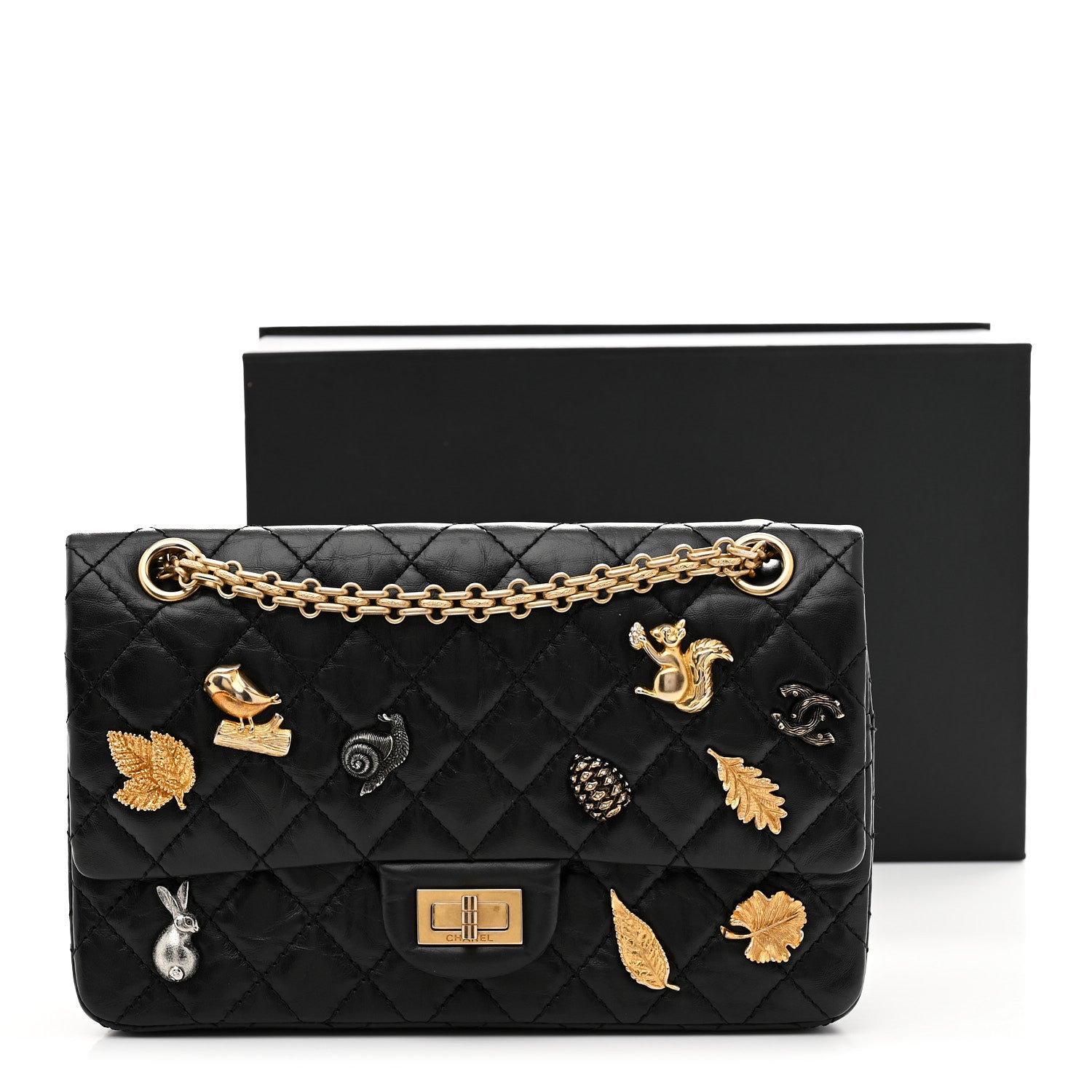 Chanel Aged Calfskin Lucky Charms 2.55 Reissue 225 Flap Black 11 of 11