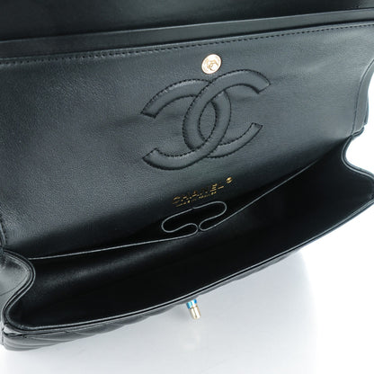 Chanel Lambskin Chevron Quilted Medium Double Flap Black 5 of 8