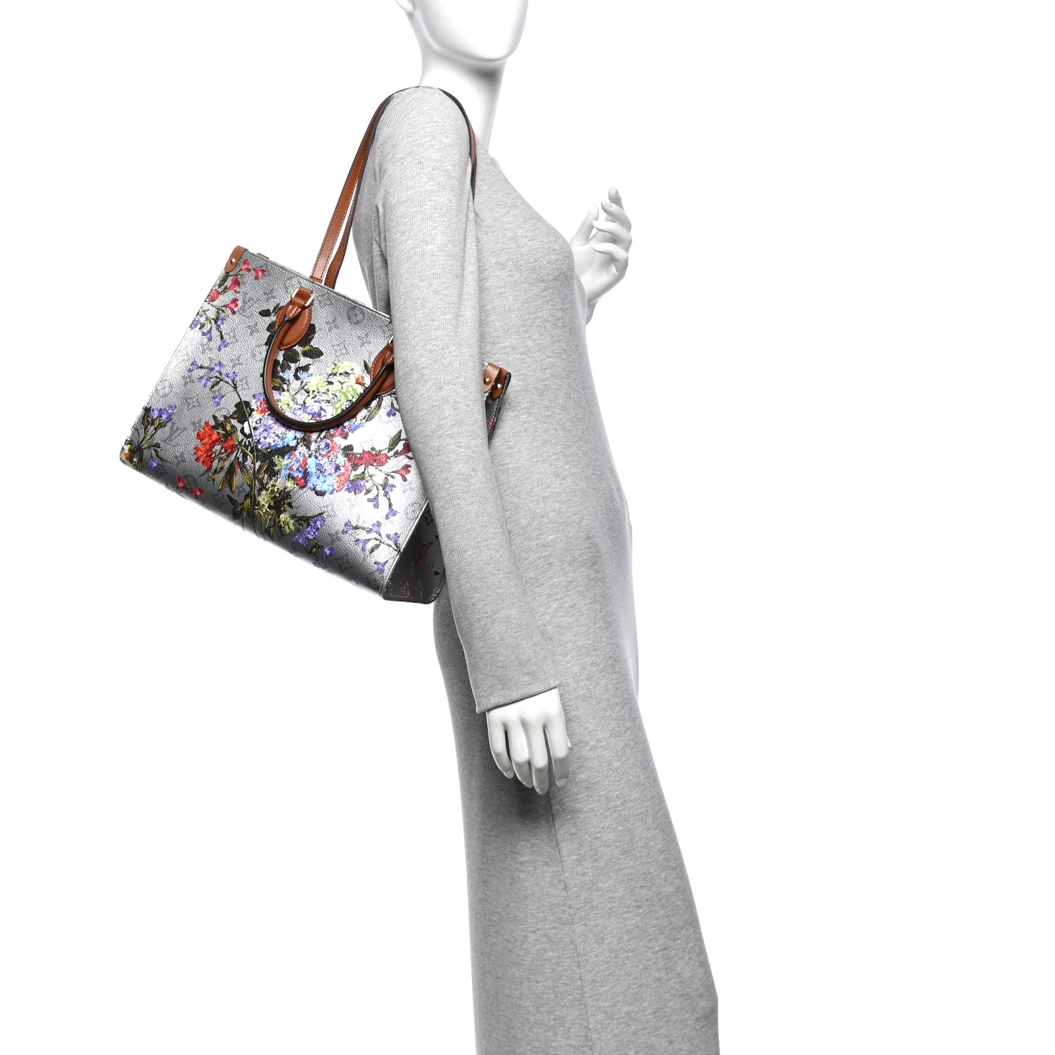 Louis Vuitton Metallic Monogram LV Garden OnTheGo MM Silver 2 of 9