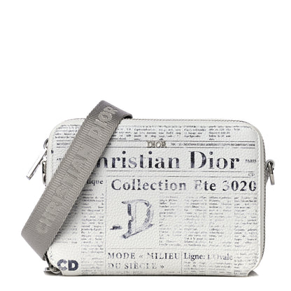 Christian Dior X DANIEL ARSHAM Grained Calfskin Newspaper Messenger White 1 of 9