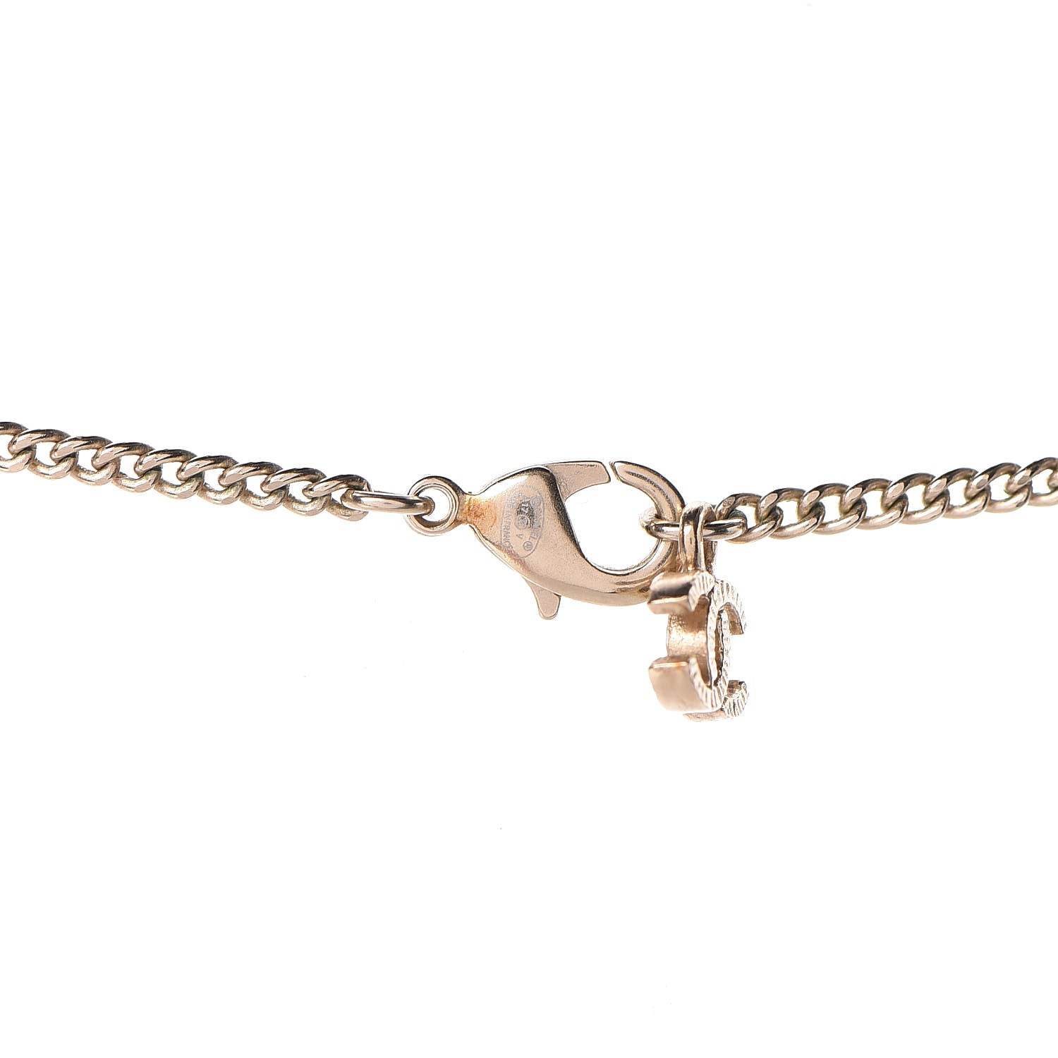 Chanel Gripoix Poured Glass Pearl CC Pendant Necklace Black Light Gold 5 of 5